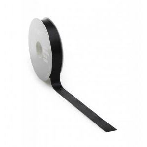 Satijnlint PREMIUM Double face 25mm x 25 meter zwart