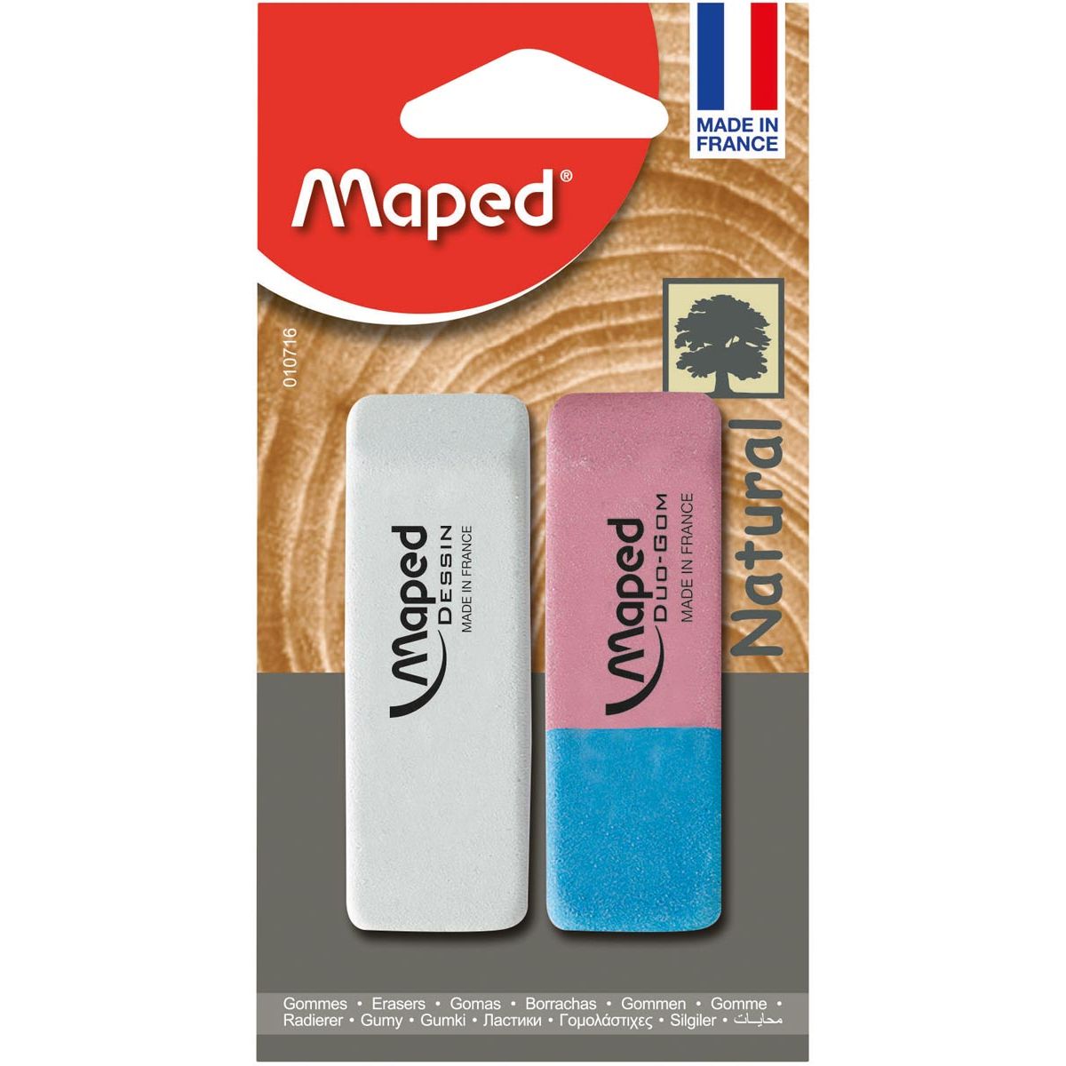 Maped - gum Dessin gum Duo-Gom, blister van 2 stuks