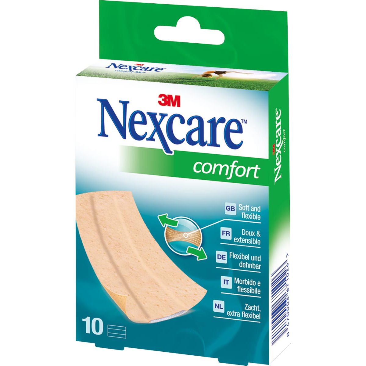 Nexcare - pleister Comfort 360° ft 10 x 6 cm, te verknippen, pak van 10 stuks