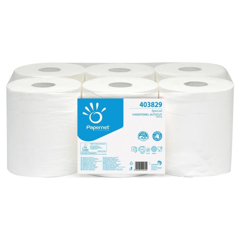 Papernet - handdoekrol Special, 2-laags, 140 meter, pak van 6 rollen
