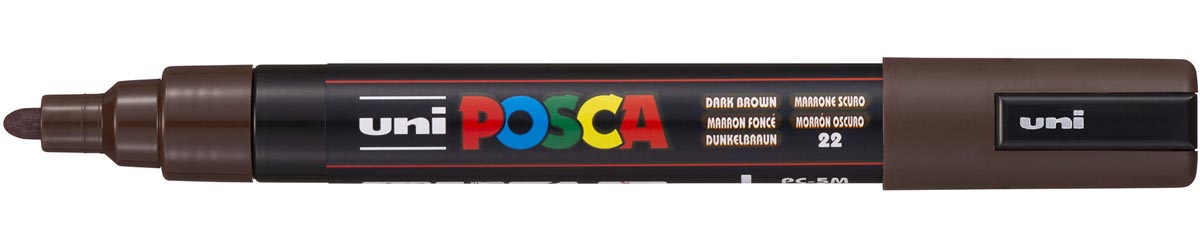 Posca - Uni paintmarker PC-5M, 1,8 2,5 mm, ronde punt, donkerbruin