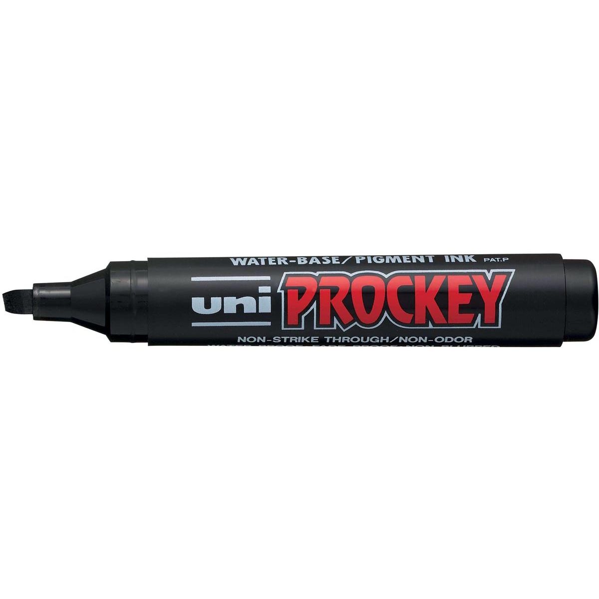 Uni-ball - permanent marker Prockey PM-126, schuine punt, large, zwart