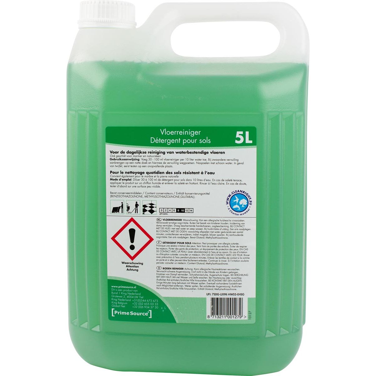 Primesource - nettoyant pour sols, bouteille de 5 l