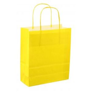 Sac en papier avec cordon 18x08x22cm 50pcs jaune vif