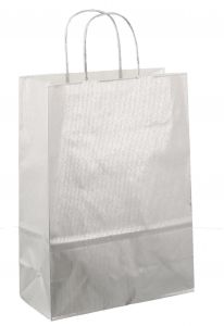 Sac en papier avec cordon 22x10x31cm 50 pcs argent