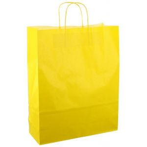 Sac en papier avec cordon 32x12x41cm 50pcs jaune vif