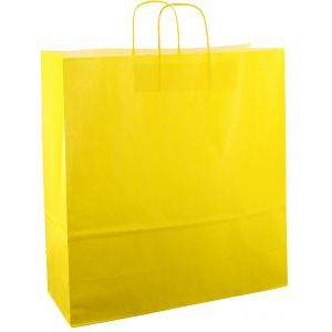 Sac en papier avec cordon 45x17x47cm 50pcs jaune vif