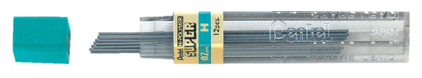 Pentel - Mine de crayon H 0.7mm noire tube de 12 pièces