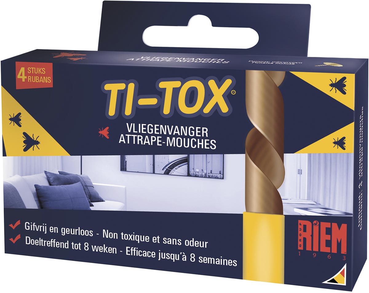 Riem - Ti-Tox anti-vliegenkleefband, 4 stuks