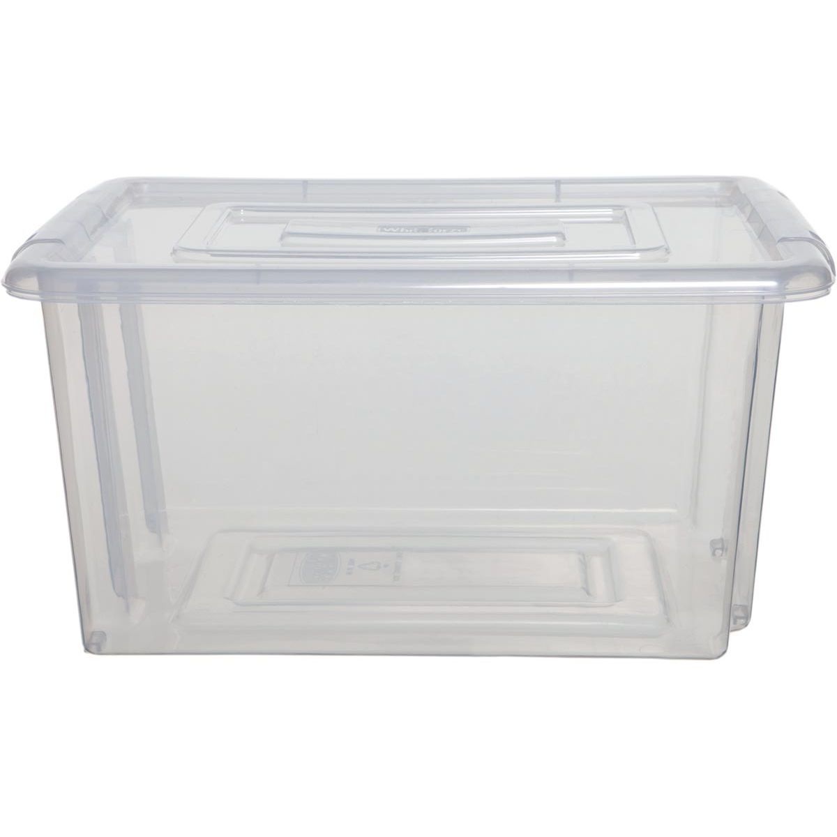 Whitefurze - Stack Store Medium boîte de rangement 32 litres sans couvercle, transparente