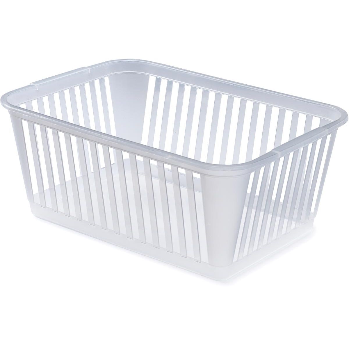 Whitefurze - Panier de rangement moyen 37 cm, transparent