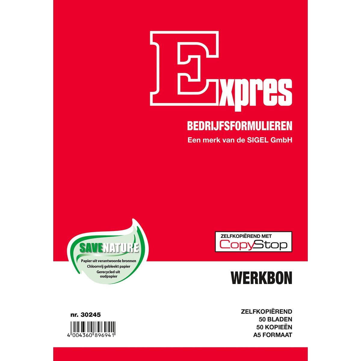 Sigel - werkbonblok, ft A5, Nederlands, dupli (50 x 2 vel)