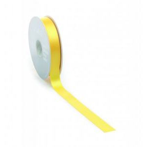 Satijnlint PREMIUM Double face 25mm x 25 meter geel