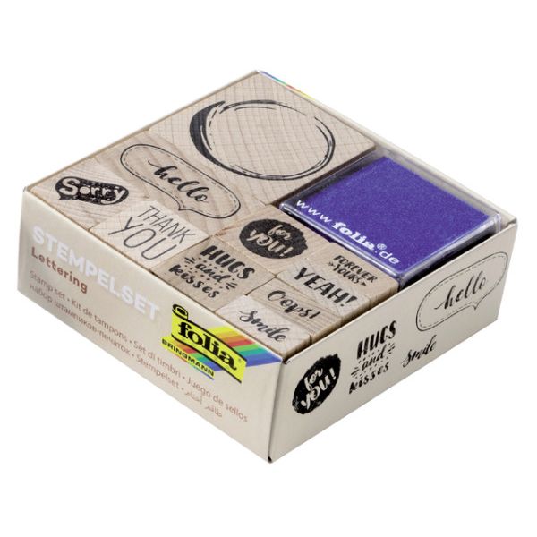 Folia - Set de tampons lettrage en bois