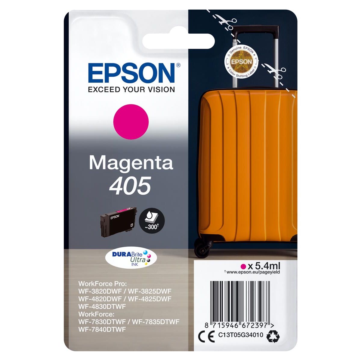 Epson - inktcartridge 405, 300 pagina's, OEM C13T05G34010, magenta