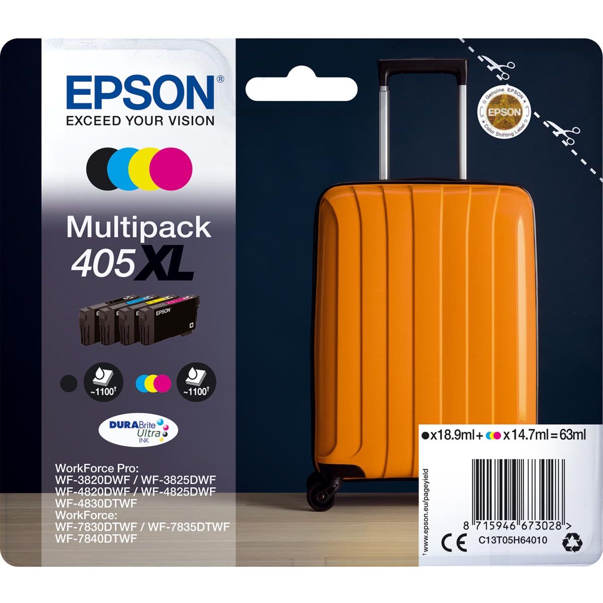 Epson - inktcartridge 405XL, 1.100 pagina's, OEM C13T05H64010, 4 kleuren