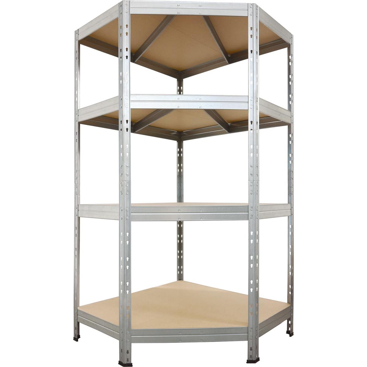 AR SHELVING - rek Corner Rivet, ft 180 x 90 x 90 x 45 cm, 4 legborden uit HDF, gegalvaniseerd