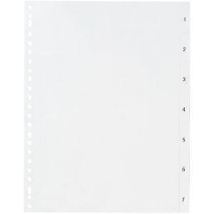 Kangaro - Languettes 4 trous : Numérotées 1-5 blanc 10KANW405C