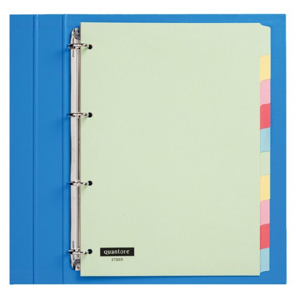 Quantore - Onglets 4 trous 10 pièces carton assorti | 25 pièces