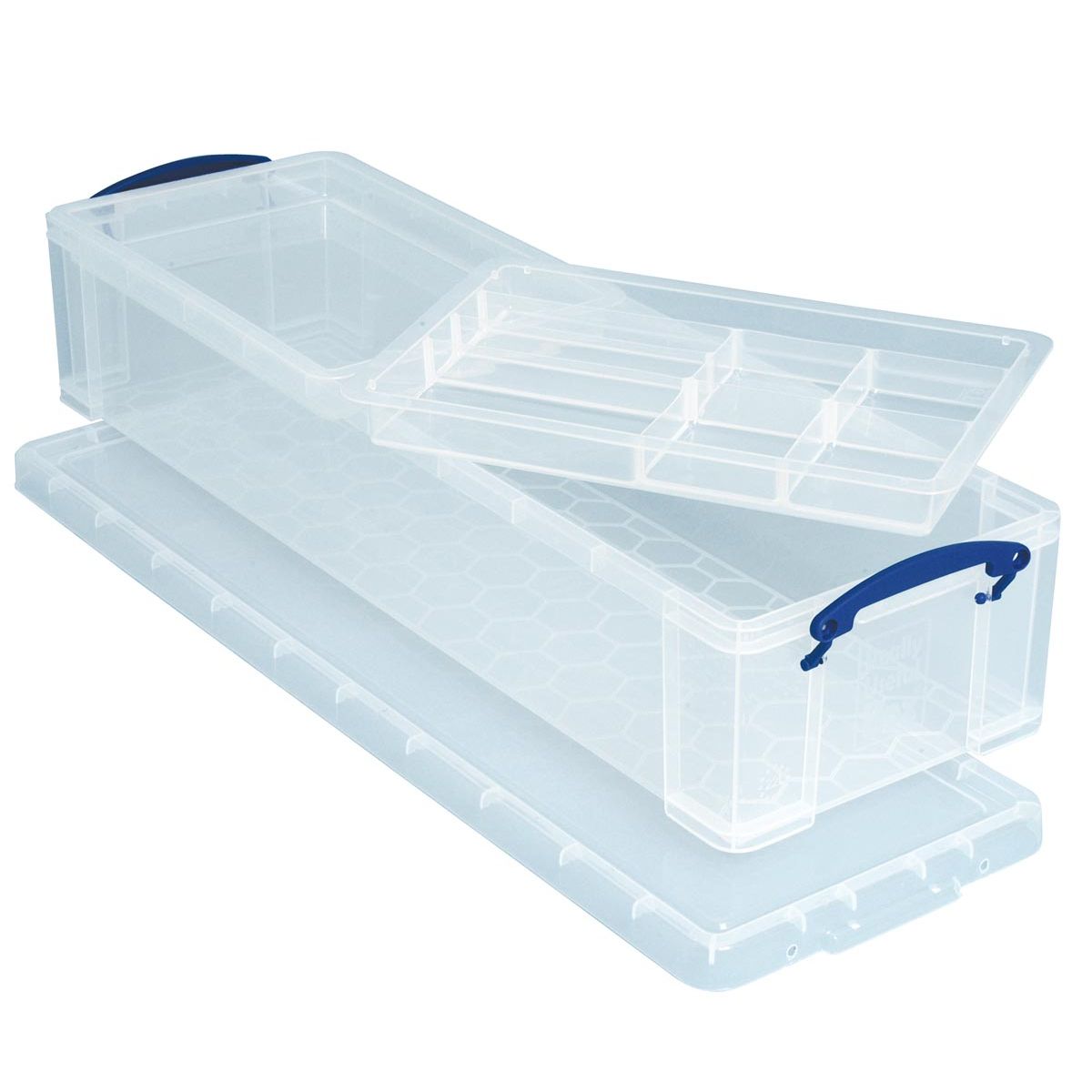 Really Useful Box - Box opbergdoos 22 liter met 2 dividers, transparant