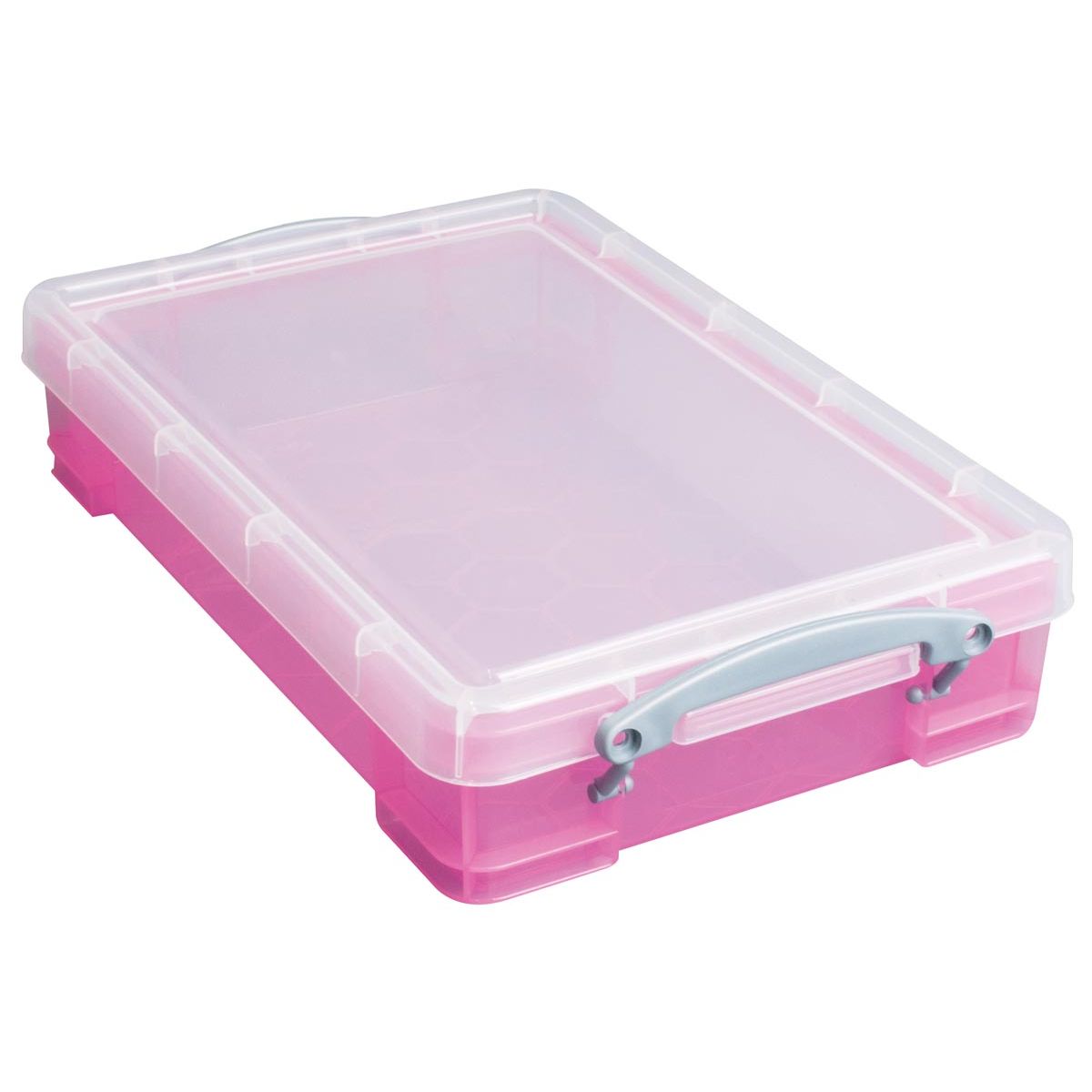 Really Useful Box - Box opbergdoos 4 liter, transparant roze