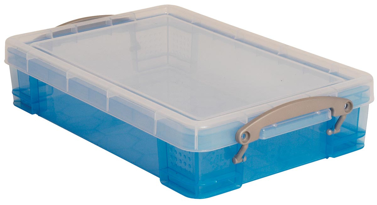 Really Useful Box - Boîte de rangement 4 litres, bleu transparent