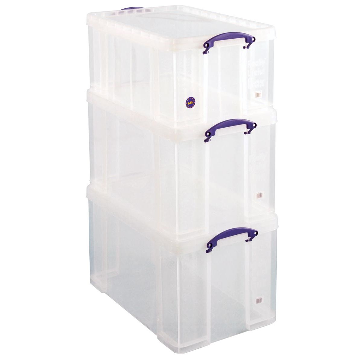Really Useful Box - Box, actiepakket: 2 x 84 liter + 1 x 64 liter, transparant