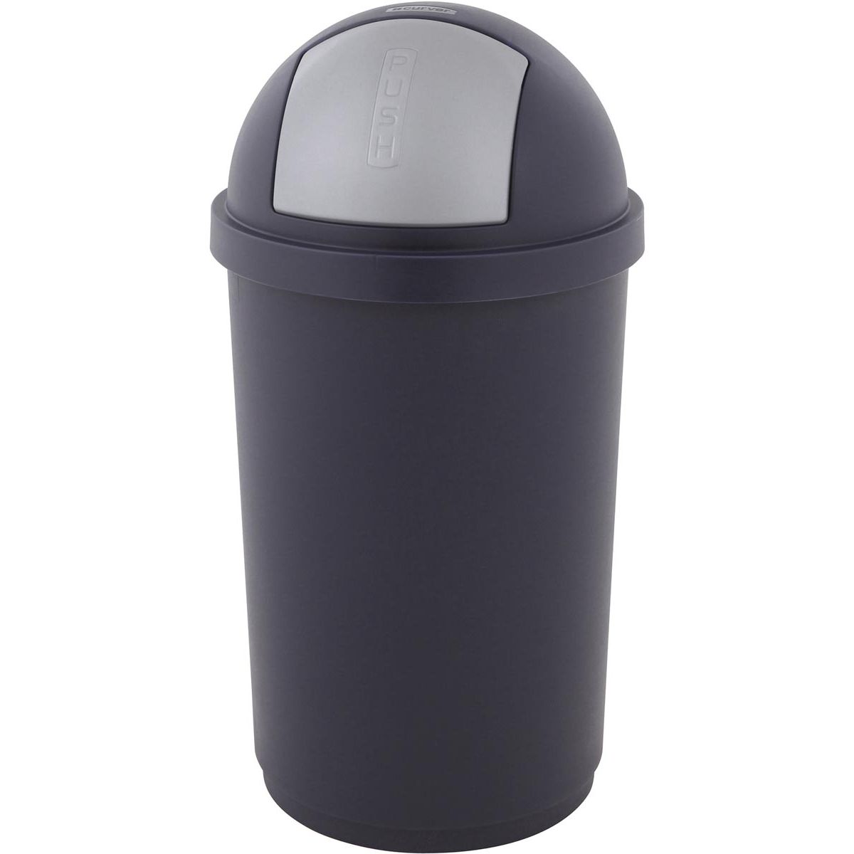 Curver - poubelle avec couvercle à pousser 50 l, bleu et gris