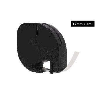 Quantore - Labele 91200 12mmx4m Papier schwarz auf weiß | 360 Stück