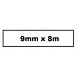 Quantore - Labele TZe-221 9mmx8m noir sur blanc