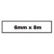 Quantore - Labele TZe-211 6mmx8m zwart op wit