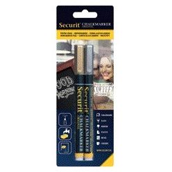 Securit - Kreidemarker SMA-100 rund 1-2mm gold/silber sortiert 2 Stück