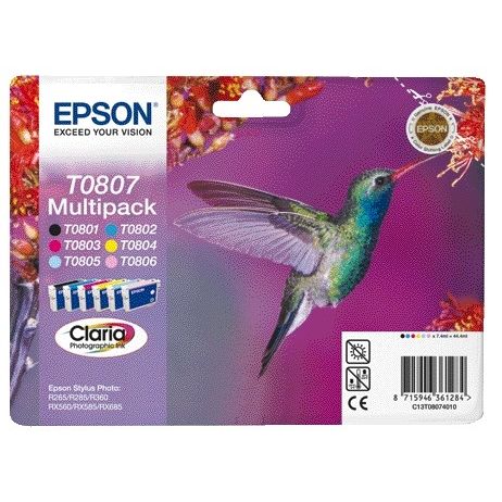 Epson - Cartouche d'encre T0807 noire + 5 couleurs