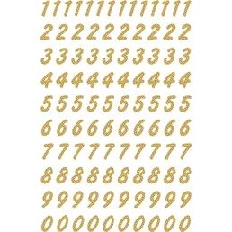 HERMA - Etiket 4151 8mm getallen 0-9 goud op transp | 10 stuks