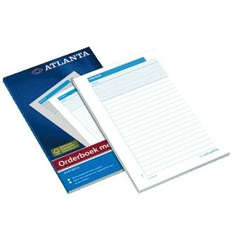 Atlanta - Orderboek Djois 185x110mm 50x2vel met carbon wit