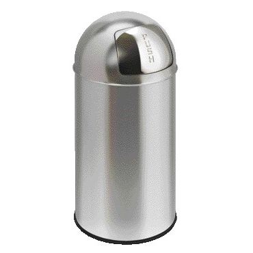 Vepa Bins - Poubelle Pushcan avec couvercle à pousser 40 litres en acier inoxydable mat