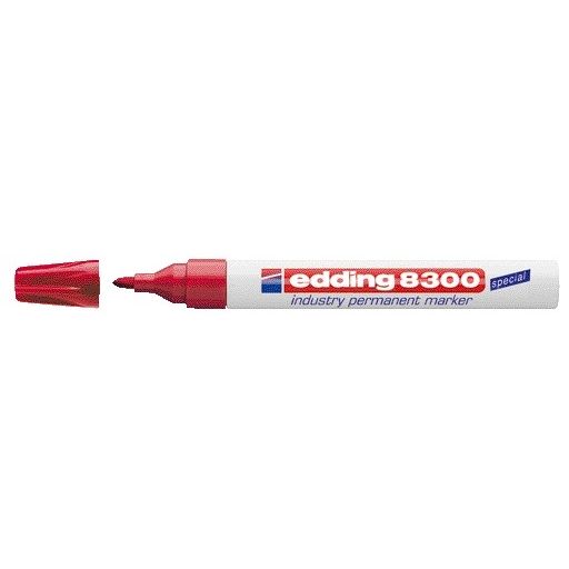 Edding - Feutre 8300 Industry rond 1,5-3mm rouge | 10 pièces