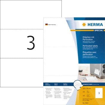 HERMA - Etikett 4664 210x99mm perforiert weiß 300 Stück