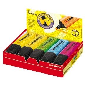 Stabilo - Markeerstift BOSS Original 70/10 assorti 4 kleuren doos à 10 stuks