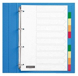 Quantore - Onglets 4 trous 10 pièces assortiment d'onglets PP