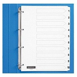 Quantore - Tabs 4-Loch 1-10 nummeriert aus weißem Karton
