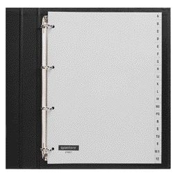 Quantore - Onglets 4 trous 20 pièces avec alphabet gris PP | 10 pièces