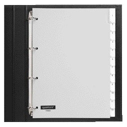 Quantore - Tabbladen 4-gaats 12-delig met venster grijs PP