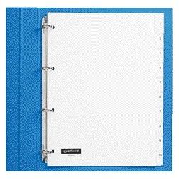 Quantore - Onglets 4 trous 10 pièces avec fenêtre PP blanc