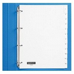 Quantore - Onglets 4 trous 12 pièces avec fenêtre PP blanc