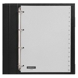 Quantore - Tabbladen 4-gaats 1-15 genummerd grijs PP