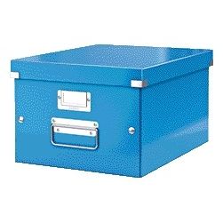 Leitz - Boîte de rangement Click Store WOW moyen carton recyclé 281x200x370mm bleu