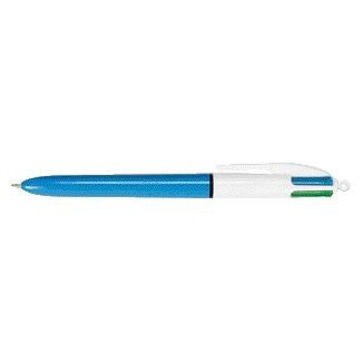 BIC - Balpen 4kleuren m lichtblauw | 12 stuks