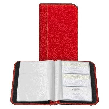 Brepols - Chemise pour cartes de visite pour 144 pièces rouge