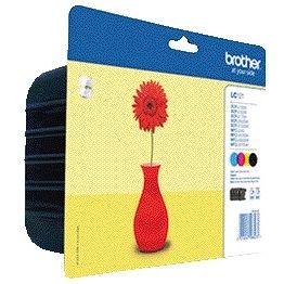 Brother - Cartouche d'encre LC-121VALBP noire + 3 couleurs
